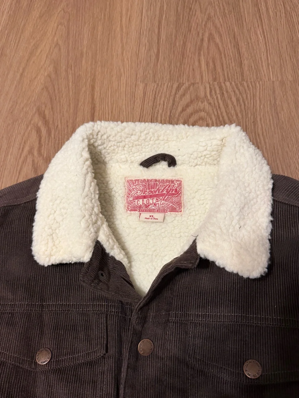Levi's Brown Corduroy Bomber Jacket with Cream Sherpa Collar